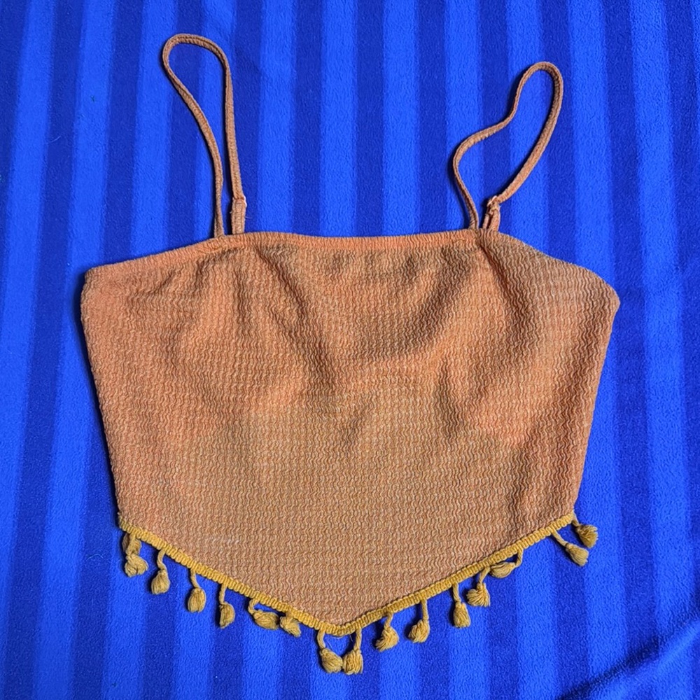 SHEIN Orange Textured Top